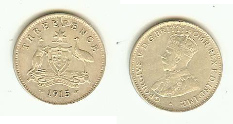 Australian 3 Pence 1915 aEF